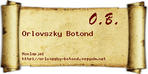Orlovszky Botond névjegykártya